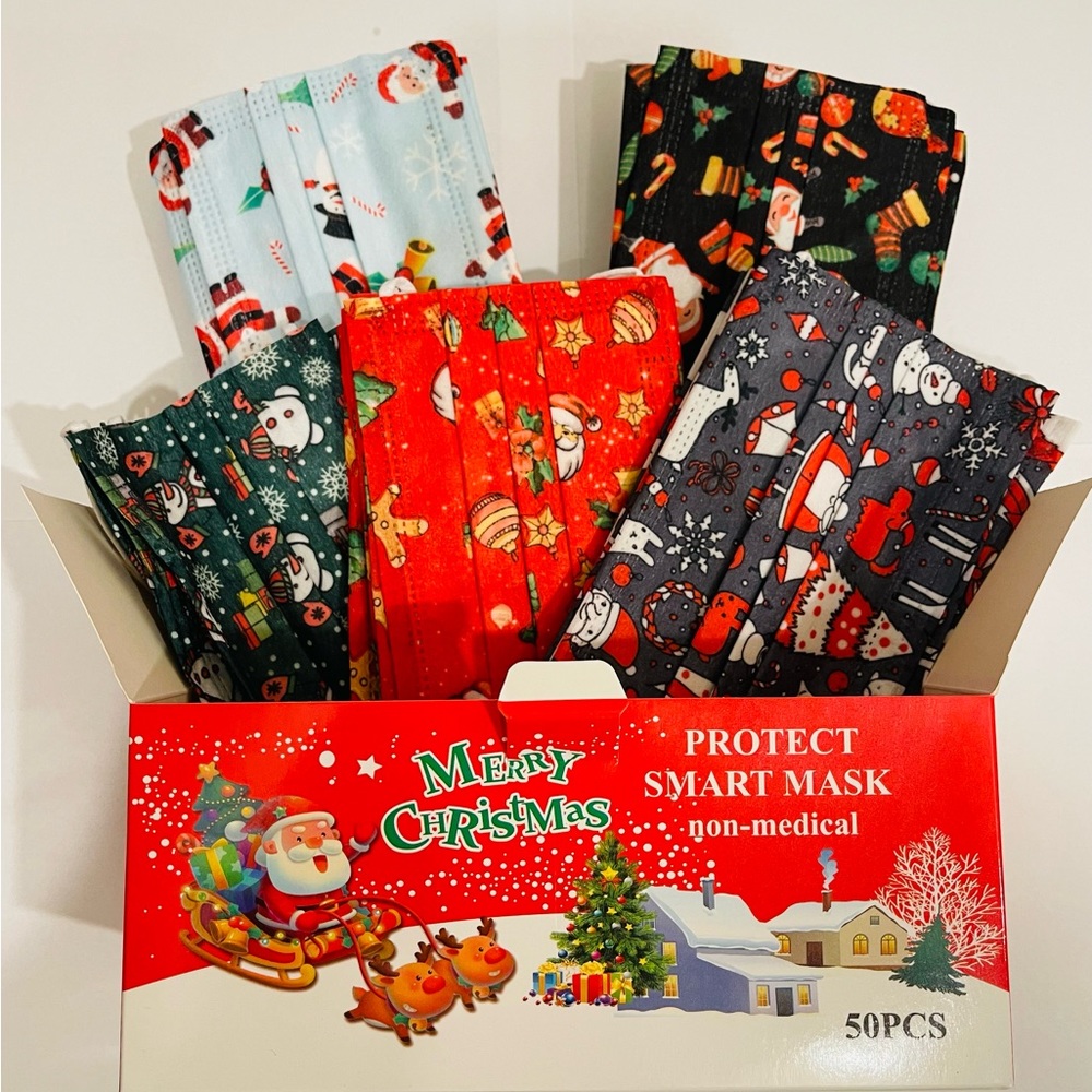 Christmas Adult Face Mask 50 pc. 3 ply